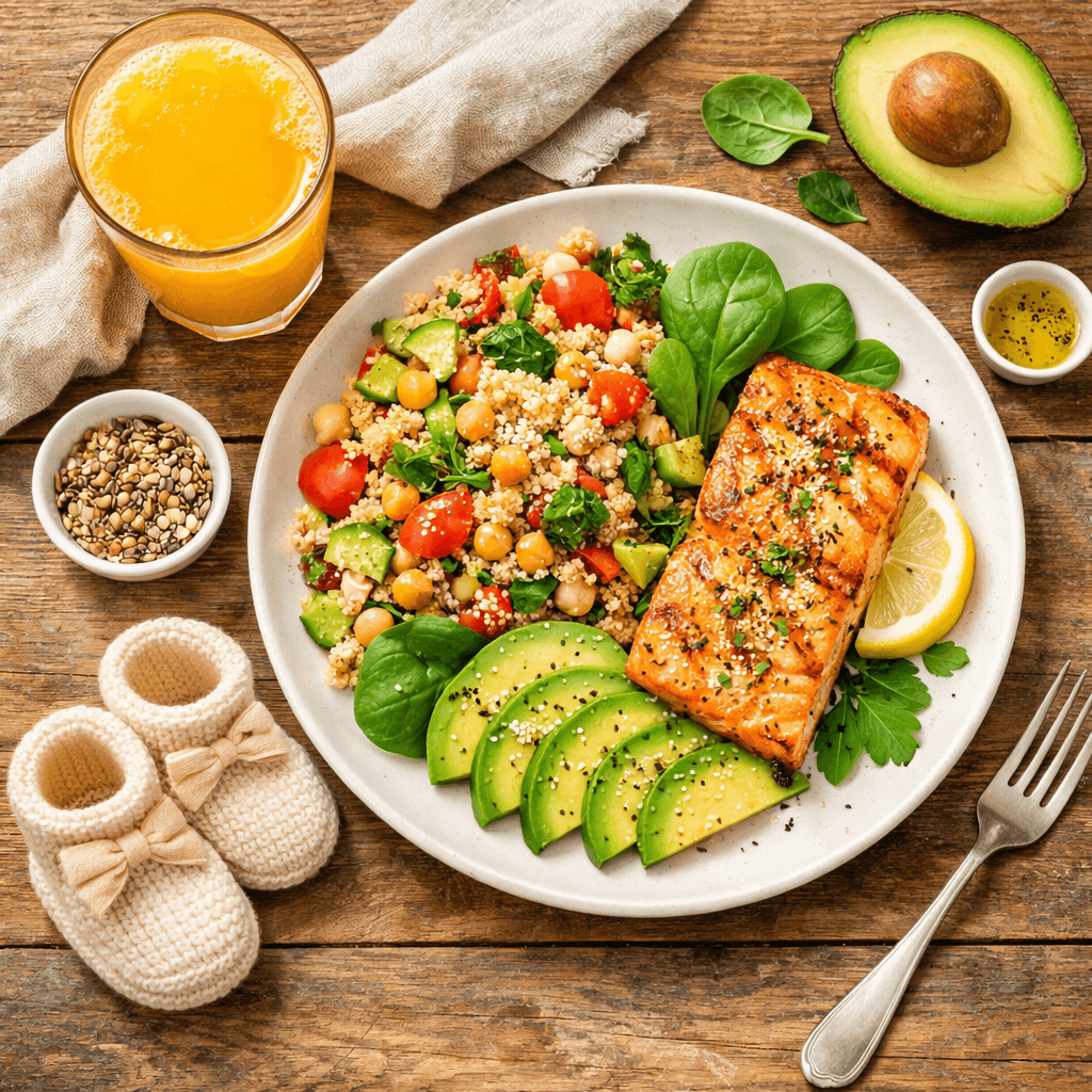 Ảnh bìa bài viết: Thực đơn "vào con không vào mẹ": Ăn gì để thai nhi tăng cân vù vù, mẹ vẫn giữ dáng chuẩn?